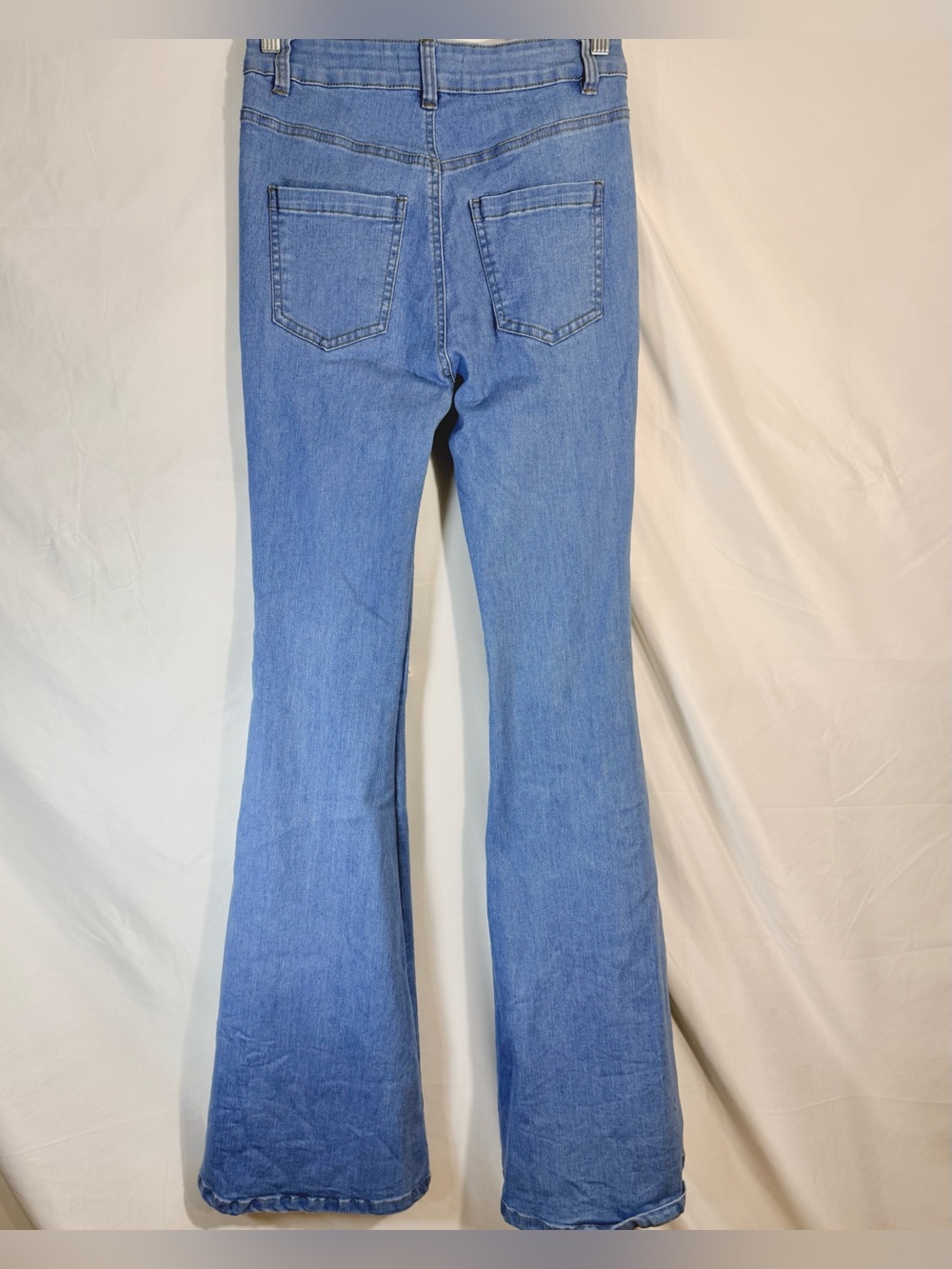 LABIJOU Lace Up Cutout Super Flare Boho Festival Bell Bottom Jeans Size Small - Picture 7 of 11